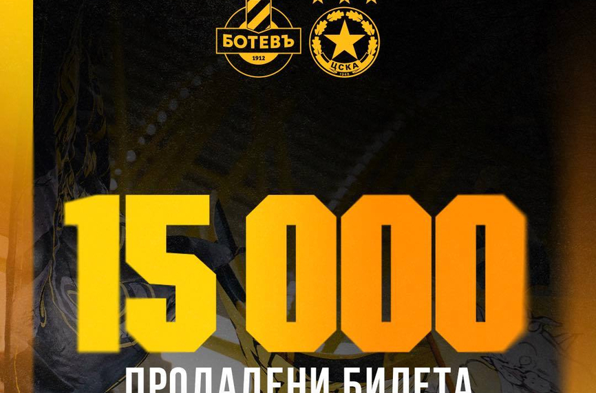Ботев (Пловдив) продаде 15 000 билета за реванша с ЦСКА