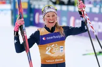 Джеси Дигинс триумфира в масовия старт на "Тур дьо ски"