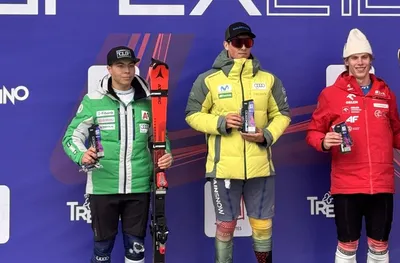 Наш скиор на подиума в Италия