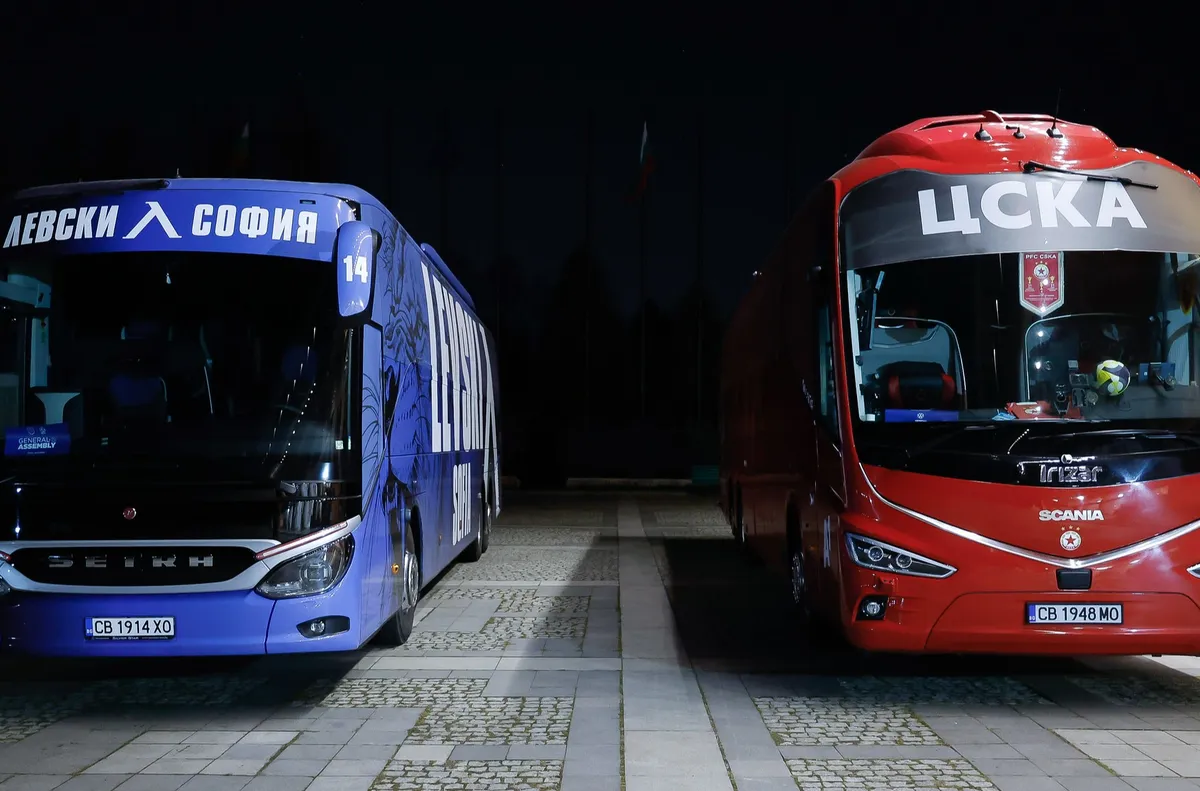 Автобусите на Левски и ЦСКА возят елита на европейския футбол в София