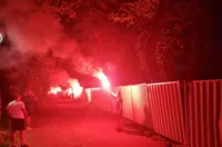Феновете на ЦСКА отбелязаха 78 години от създаването на клуба с пиротехническо шоу