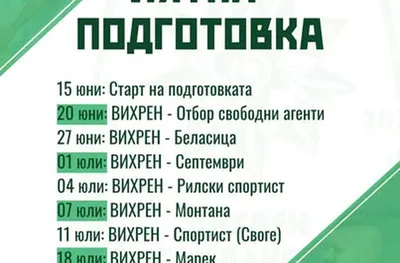 Вихрен обяви плановете си за лятна подготовка