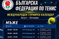 България ще бъде домакин на още три турнира от сериите „ATP Challenger“ за мъже